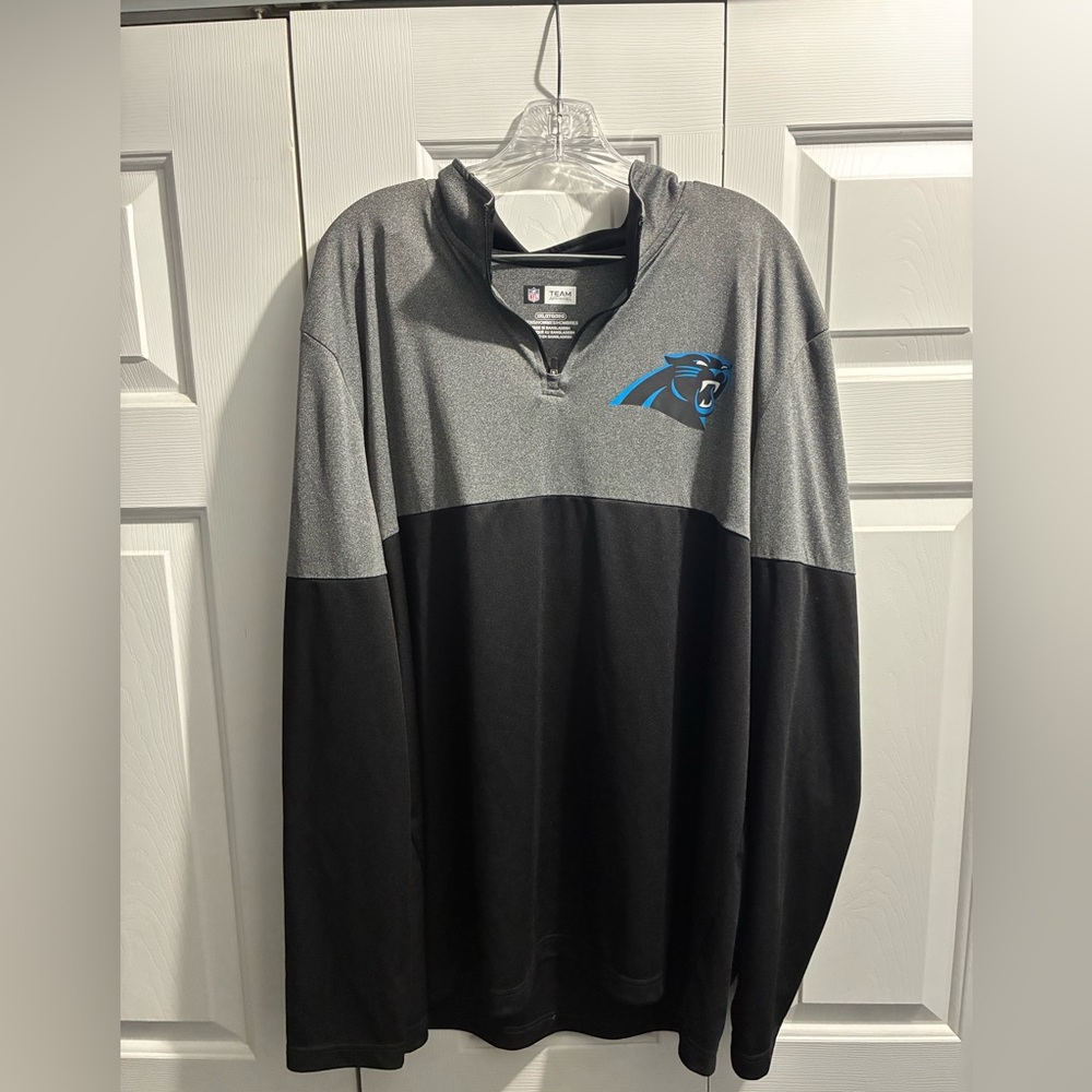NFL Black and Gray Carolina Panthers Quarter-Zip Sweatshirt